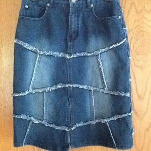 Vintage denim skirt.